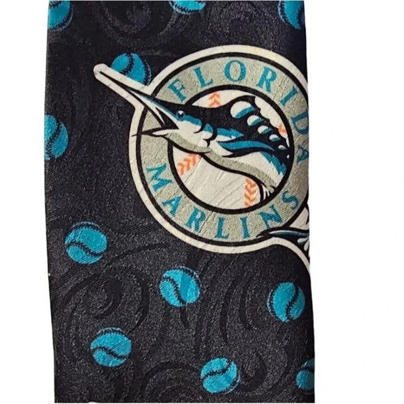 Vintage 1994 Ralph Marlin MLB Florida Marlins Men's Neck Tie Made in USA - Picture 4 of 7